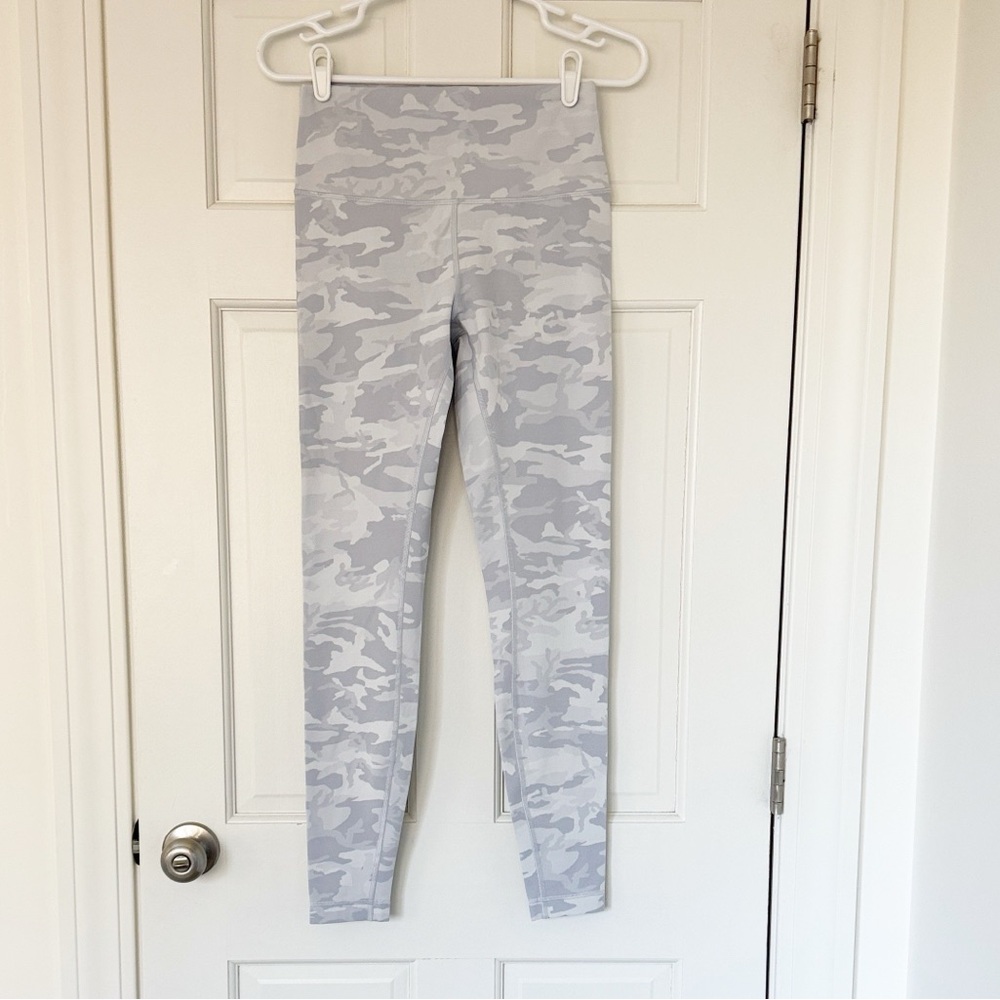 LULULEMON leggings size 8 camo jacquard alpine white high waist full length grey - Picture 2 of 6